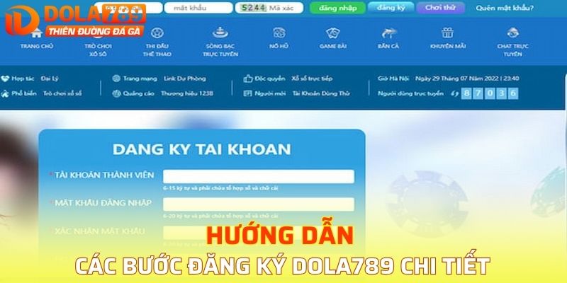 Các bước tạo tài khoản nhà cái DOLA789 mới nhất